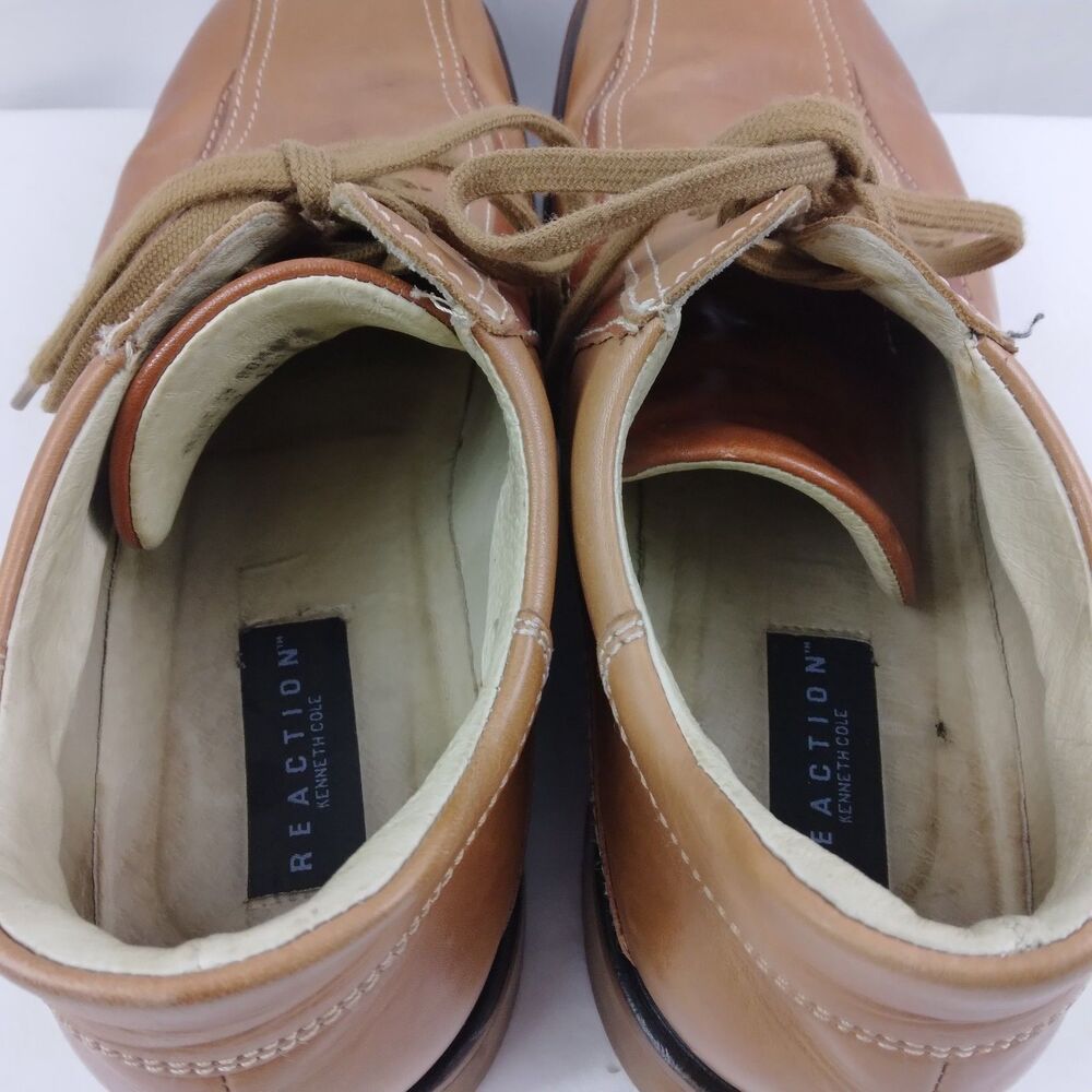 Kenneth Cole Reaction Brown Leather Lace Up Oxford 2 Tone Y2K Preppy Men's 12 - Picture 16 of 16